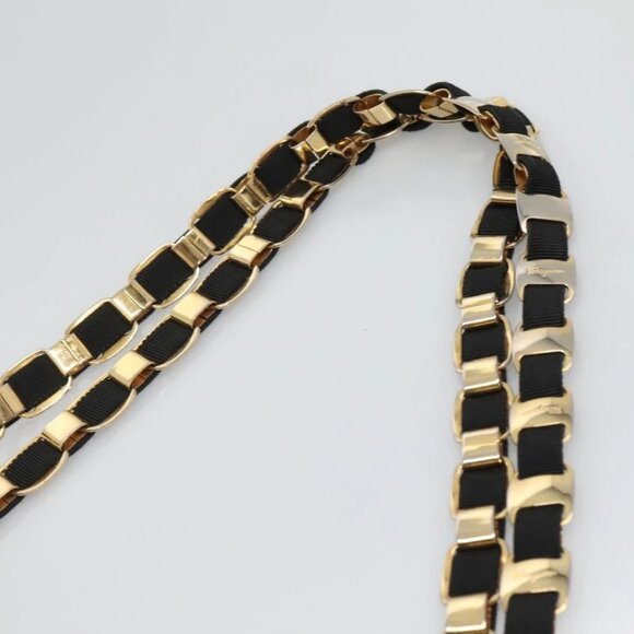 Salvatore Ferragamo Vala Shoulder Bag Canvas Black Gold Auth - Picture 10 of 16